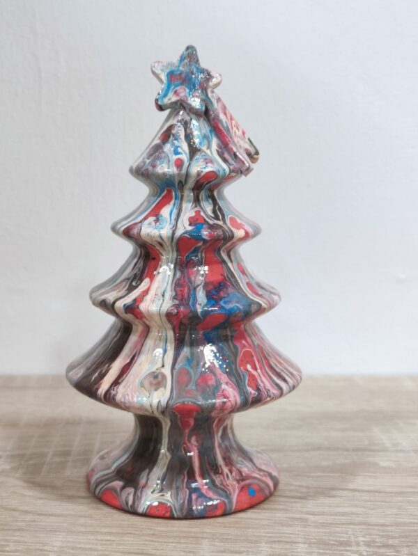 Albero di Natale Colato in Ceramica Artigianale decorato a Mano - 16 cm - Multicolor